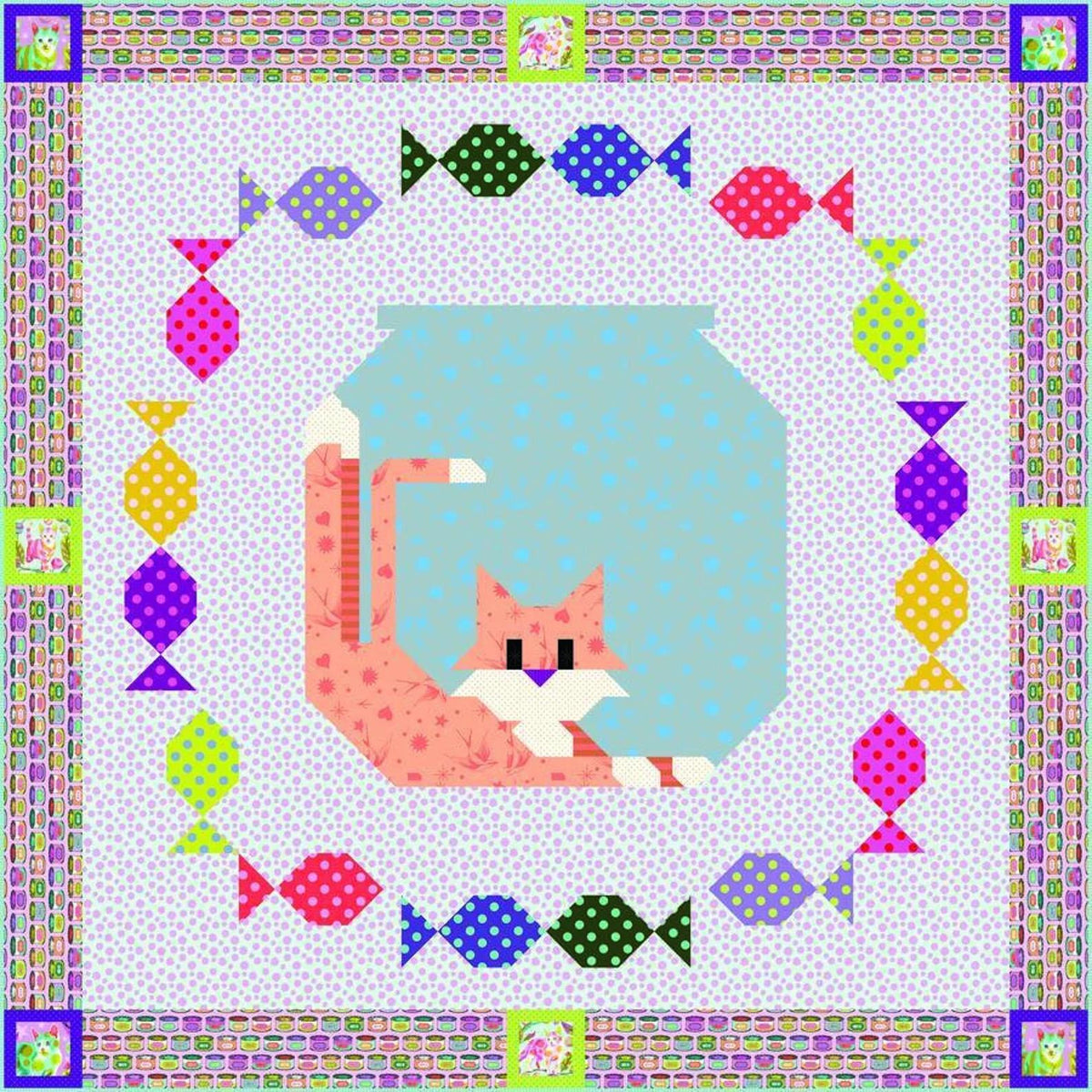 Art East Quilting Co. Gone Fishing Quilt Pattern AEGF0324 Finished Size: 90"x90"