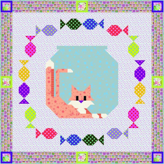 Art East Quilting Co. Gone Fishing Quilt Pattern AEGF0324 Finished Size: 90"x90"
