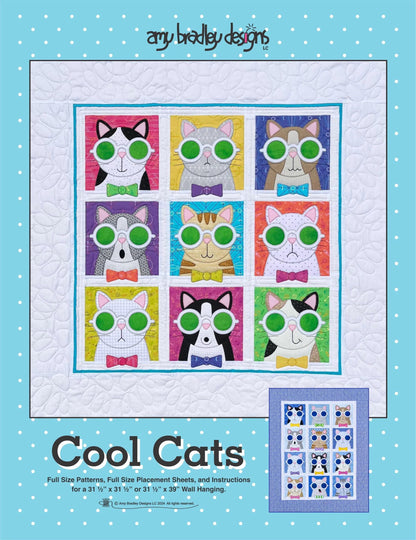 Amy Bradley Designs Cool Cats Quilt Pattern ABD305 - 2 Size Variations Per Pattern