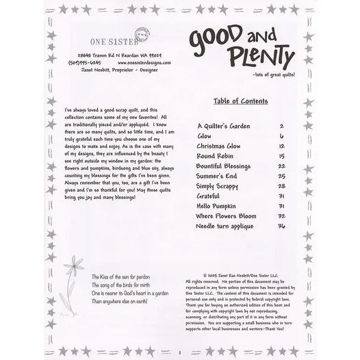 One Sister Good & Plenty Quilt Pattern Book (Softcover)
