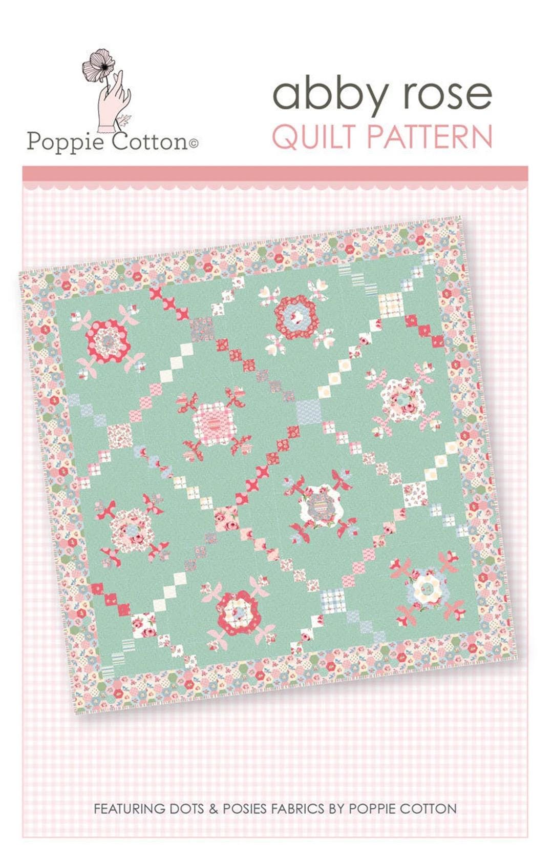 Poppie Cotton Abby Rose Quilt Pattern PHP1955 Finished Size: 74"x74"
