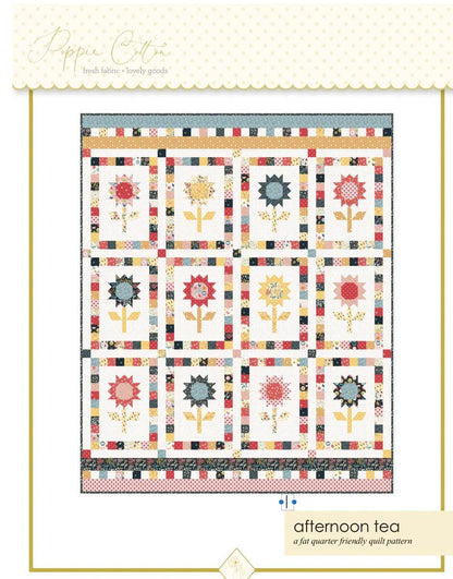 Poppie Cotton Afternoon Tea Quilt Pattern PHP1984 Finished Size: 74.5"x90.5"