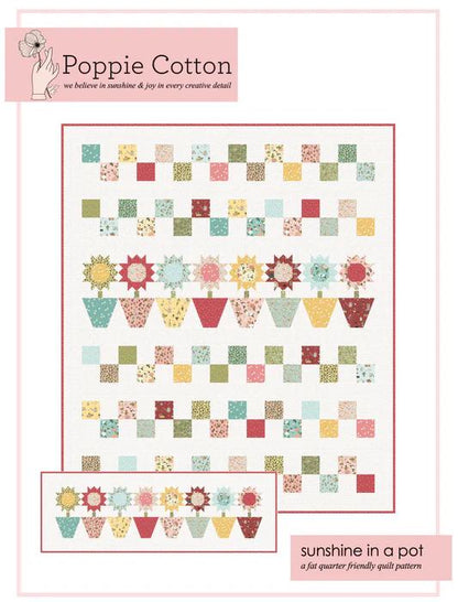 Poppie Cotton Sunshine in a Pot Quilt Pattern PMP23121 - 2 Size Variations Per Pattern