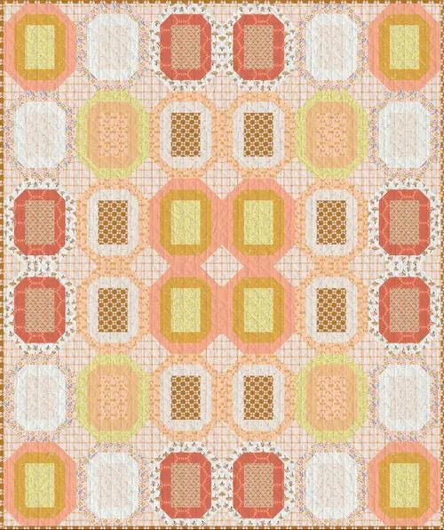 Art Gallery Framed Foliage Quilt Kit Featuring Sewcial Bee Collective GeoBloom Fabric Collection Authentic Premium 100% Cotton Fabrics