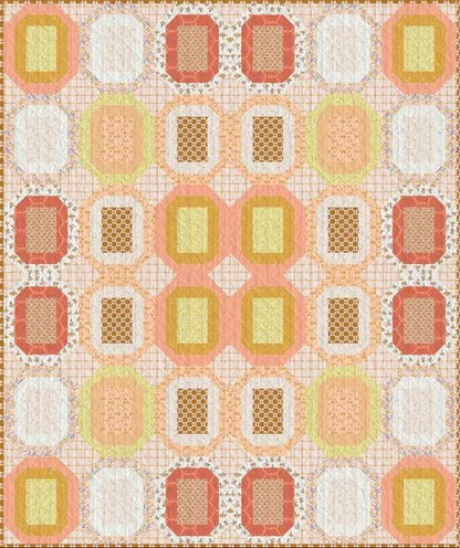 Art Gallery Framed Foliage Quilt Kit Featuring Sewcial Bee Collective GeoBloom Fabric Collection Authentic Premium 100% Cotton Fabrics