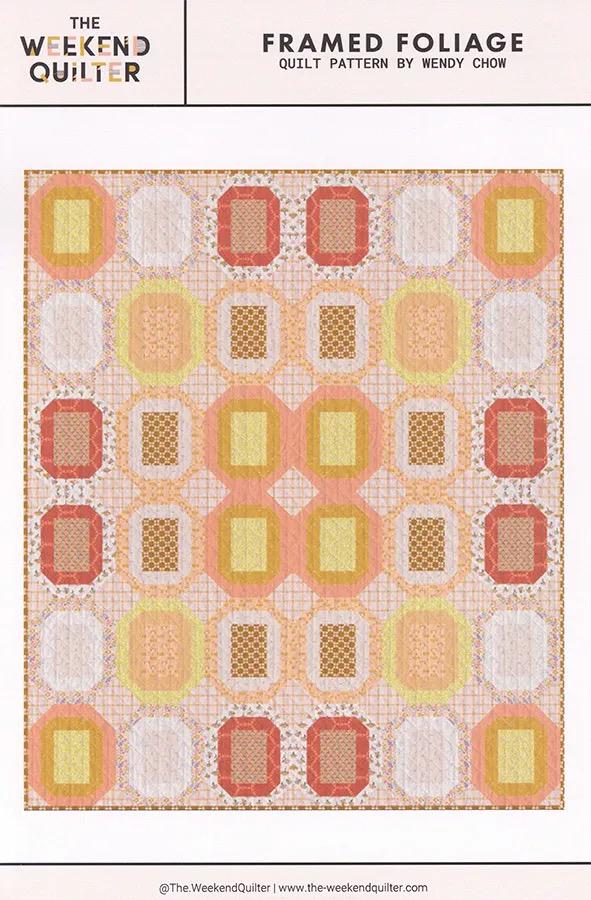 Art Gallery Framed Foliage Quilt Kit Featuring Sewcial Bee Collective GeoBloom Fabric Collection Authentic Premium 100% Cotton Fabrics