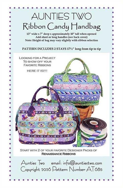 Aunties Two Ribbon Candy Handbag Bag Pattern AT685