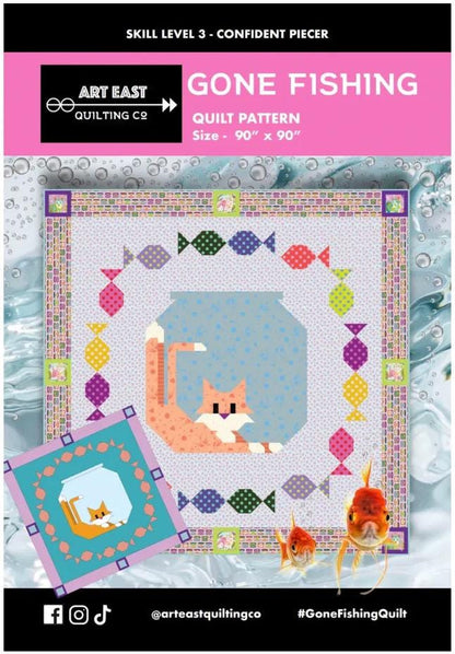 Art East Quilting Co. Gone Fishing Quilt Pattern AEGF0324 Finished Size: 90"x90"