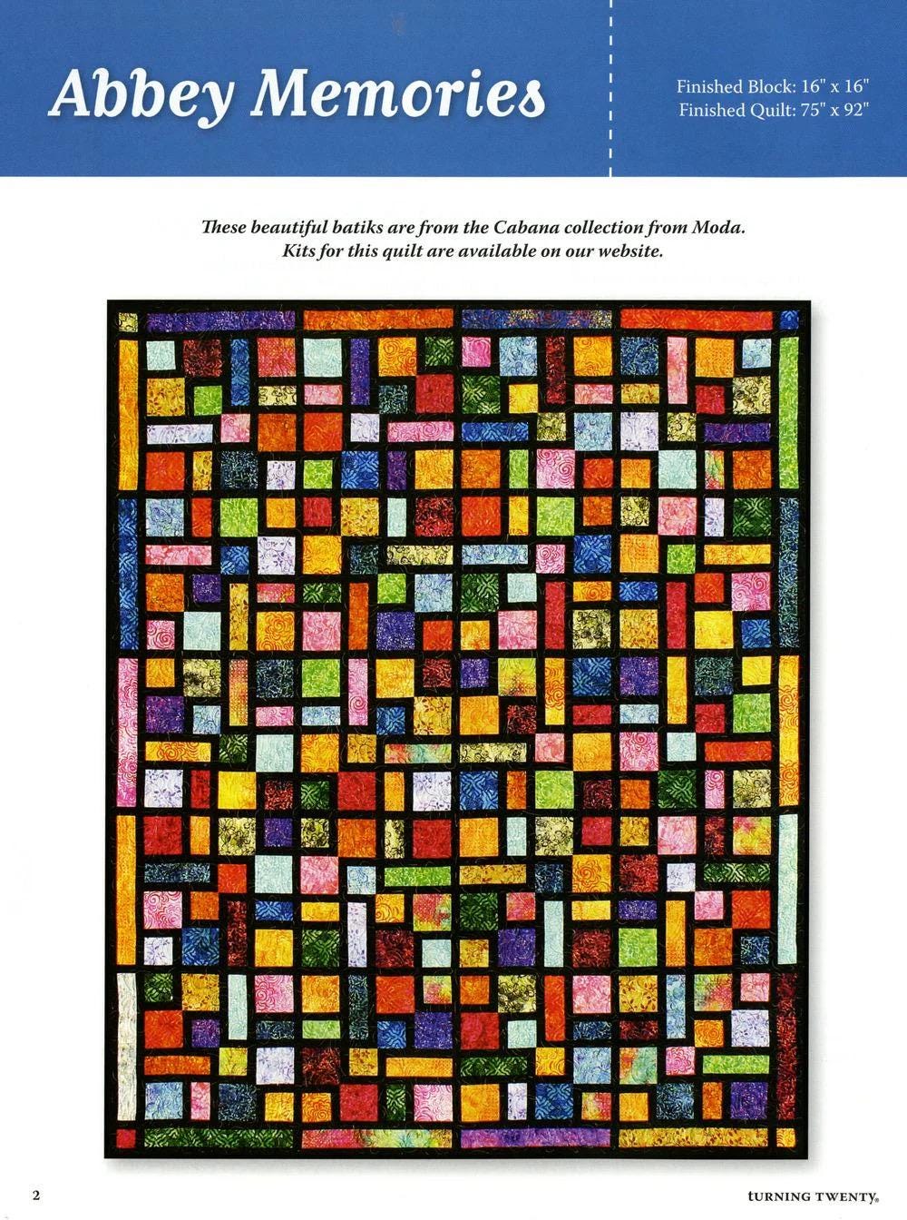 Tricia Cribbs Turning Twenty Stained Glass & Scraps Quilt Pattern Book (Softcover)