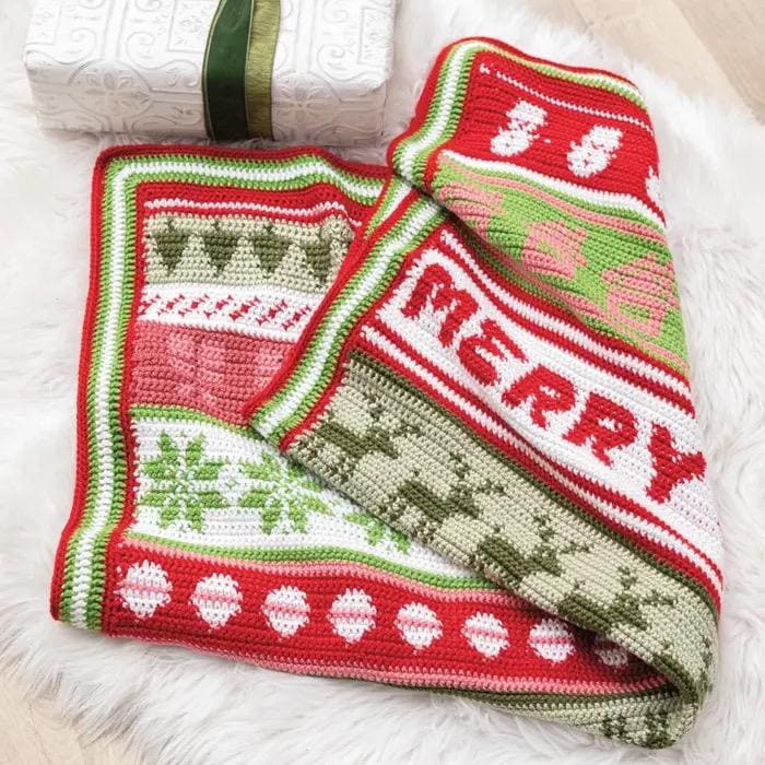 Annie's Attic Crochet Festive Christmas Crochet Afghans (Softcover) 871890