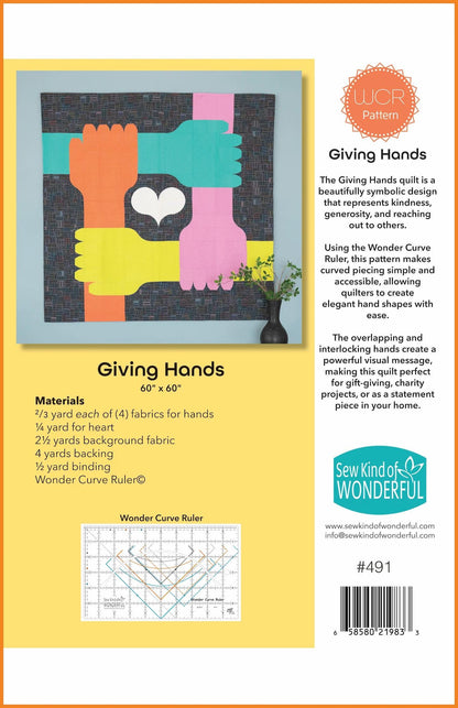 Sew Kind of Wonderful Giving Hands Quilt Pattern Finished Size: 60"x60" (SKW Rulers Sold Separately)