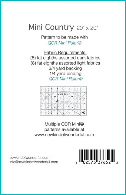 Sew Kind of Wonderful Mini Country Wall Quilt Pattern #508 Finished Size 20"x20" (SKW Rulers Sold Separately)