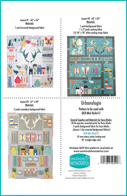 Sew Kind of Wonderful Urbanologie Quilt Pattern #419 - 3 Size Variations Per Pattern (SKW Rulers Sold Separately)