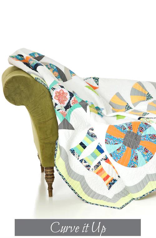 Sew Kind of Wonderful Curve It Up Quilt Pattern #408 - 2 Size Variations (SKW Rulers Sold Separately)