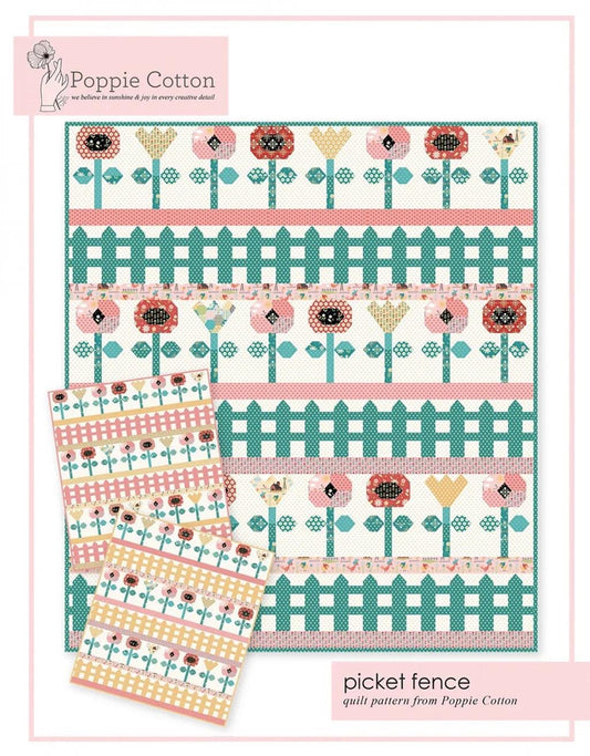 Poppie Cotton Picket Fence Quilt Pattern PC1972 Finished Size: 56"x65"