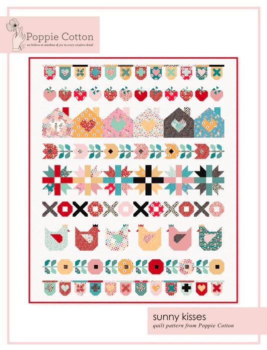 Poppie Cotton Sunny Kisses Quilt Pattern PC1978 Finished Size: 68"x80"