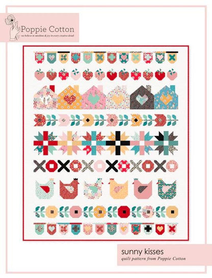 Poppie Cotton Sunny Kisses Quilt Pattern PC1978 Finished Size: 68"x80"