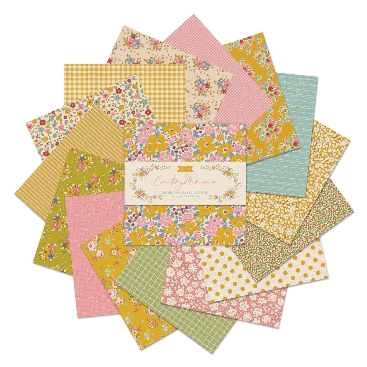Tilda Creating Memories Spring & Easter Pastels Fabric Collection 32pc 5" Charm Pack Authentic Premium 100% Cotton Fabrics
