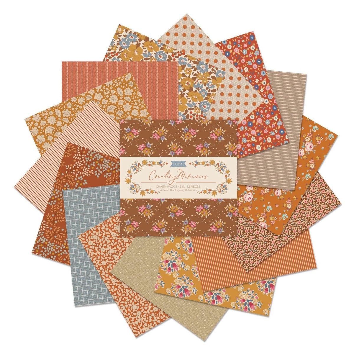 Tilda Creating Memories Autumn Thanksgiving Halloween Fabric Collection 32pc 5" Charm Pack