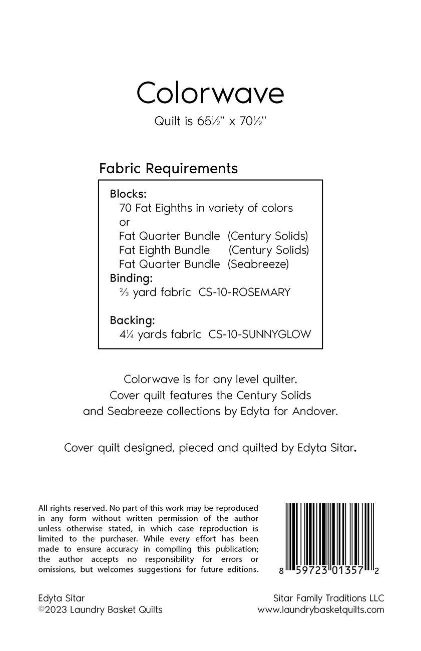 Laundry Basket Quilts Colorwave Quilt Pattern LBQ-1357-P Finished Size: 65.50"x70.5"