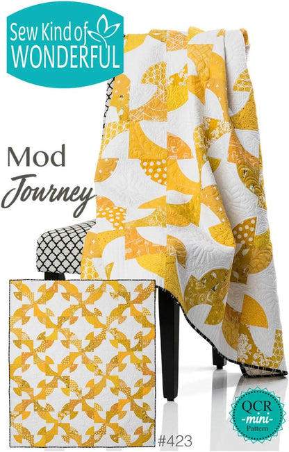 Sew Kind of Wonderful Mod Journey Quilt Pattern #423 Finished Size 60"x70" (SKW Rulers Sold Separately)