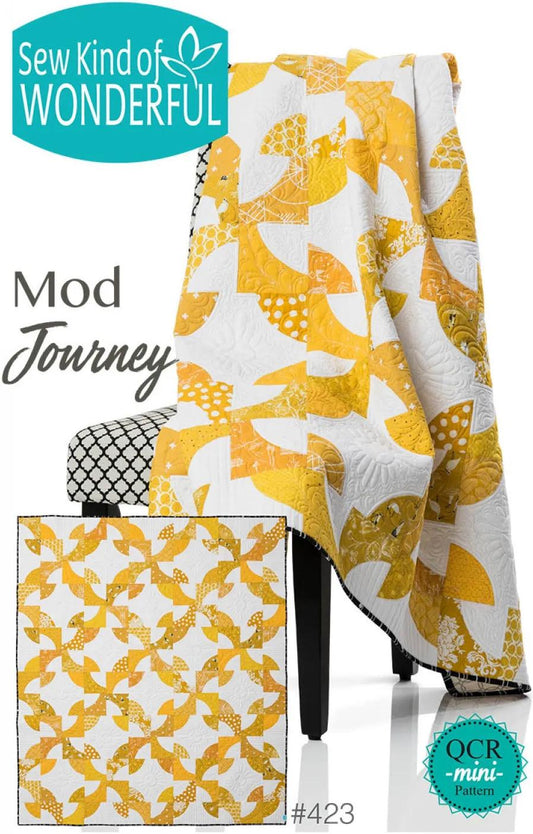 Sew Kind of Wonderful Mod Journey Quilt Pattern #423 Finished Size 60"x70" (SKW Rulers Sold Separately)