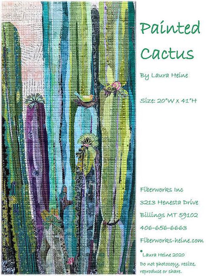 Fiberworks Laura Heine Painted Cactus Wall Quilt Pattern Finished Size: 20"x41"