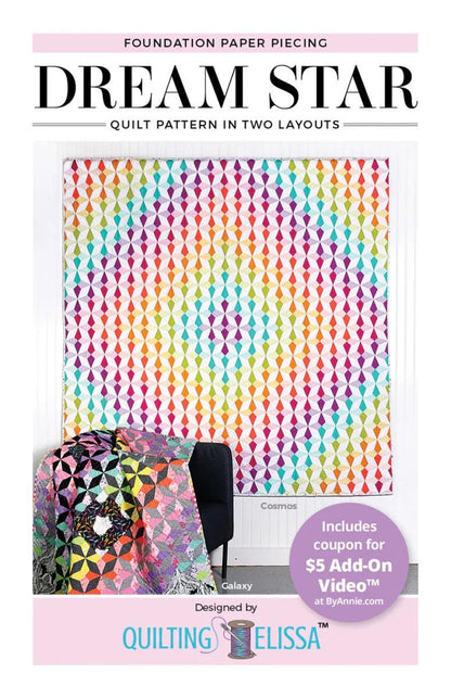By Annie Quilting Elissa Dream Star Foundation Paper Piecing Quilt Pattern - 2 Layouts Per Pattern QE106