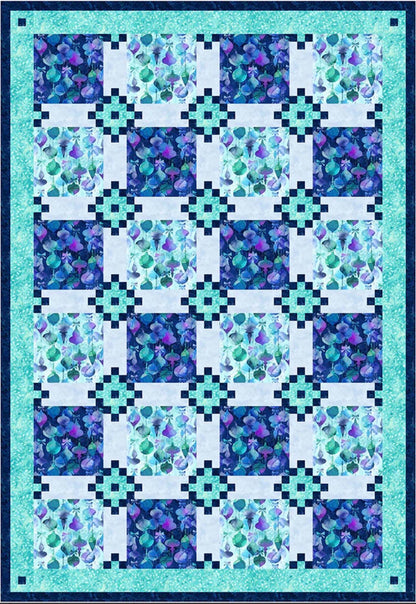 Fabric Cafe Harbor View Quilt Pattern - Uses Only 5 Yards of Fabric Finished Size: 53"x77"
