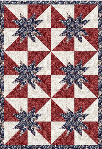 Fabric Cafe Radiant Quilt Pattern - Uses Only 3 Yards of Fabric Finished Size: 38.5"x56.5"