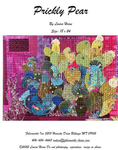 Fiberworks Laura Heine Prickly Pear Cactus Wall Quilt Pattern Finished Size: 18"x24"