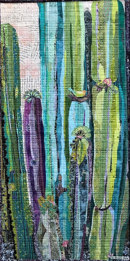 Fiberworks Laura Heine Painted Cactus Wall Quilt Pattern Finished Size: 20"x41"