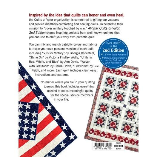 All-Star Quilts of Valor - 25 Patriotic Patterns From Star Designers (Spiral Bound)