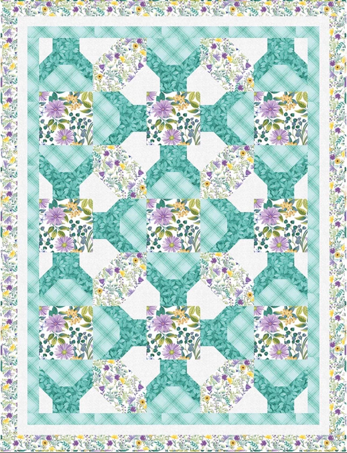 Fabric Cafe Boardwalk Quilt Pattern - Uses Only 5 Yards of Fabric Finished Size: 51"x67"