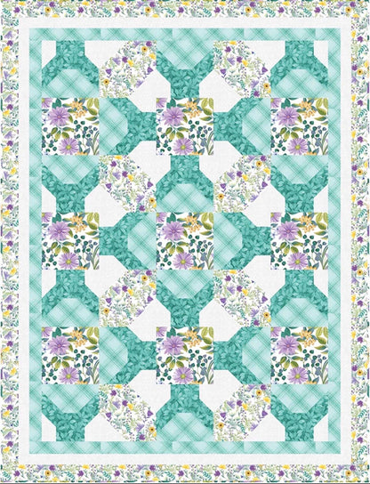 Fabric Cafe Boardwalk Quilt Pattern - Uses Only 5 Yards of Fabric Finished Size: 51"x67"