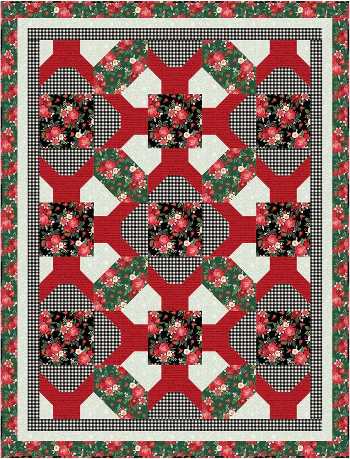 Fabric Cafe Boardwalk Quilt Pattern - Uses Only 5 Yards of Fabric Finished Size: 51"x67"
