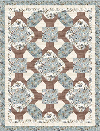 Fabric Cafe Boardwalk Quilt Pattern - Uses Only 5 Yards of Fabric Finished Size: 51"x67"