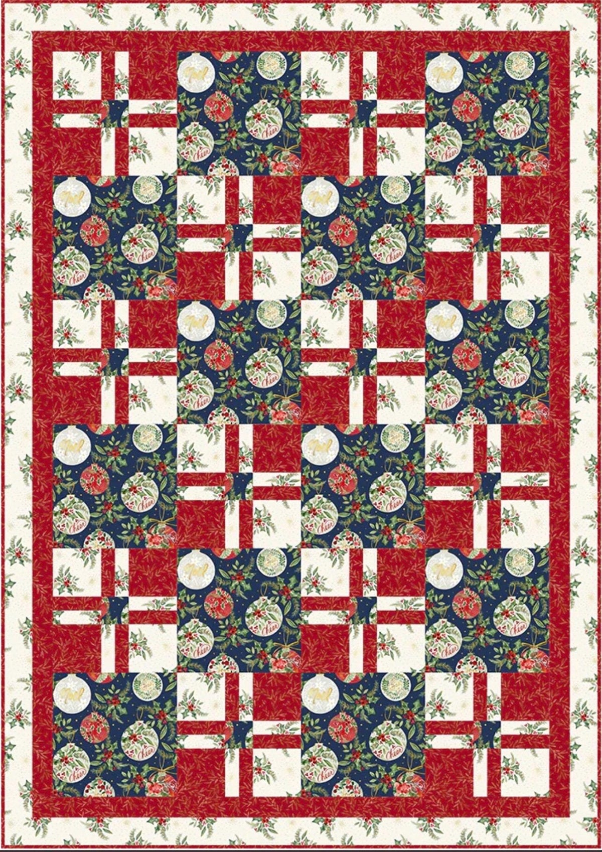 Fabric Cafe Daydream Quilt Pattern - Uses Only 3 Yards of Fabric Finished Size: 42"x60"