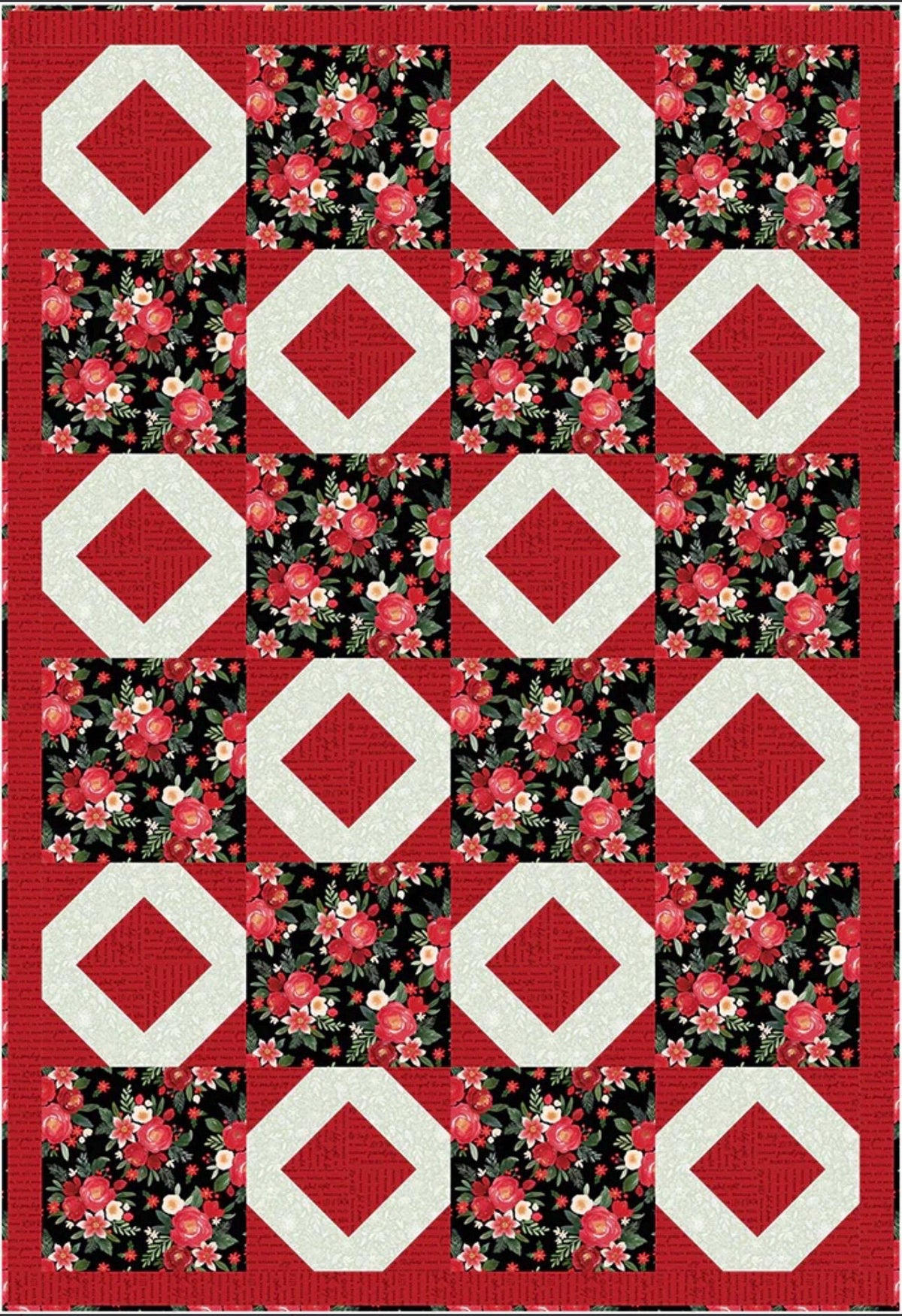 Fabric Cafe Shoreline Quilt Pattern - Uses Only 3 Yards of Fabric Finished Size: 39"x57"