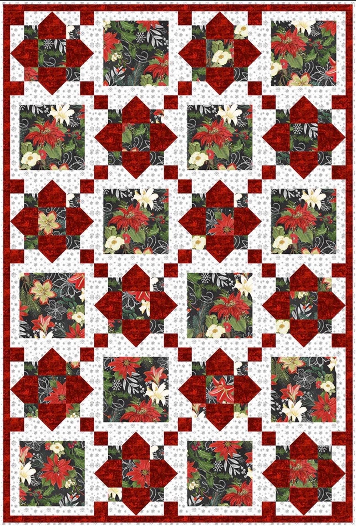 Fabric Cafe Sea Glass Quilt Pattern - Uses Only 3 Yards of Fabric Finished Size: 37.5"x55.5"