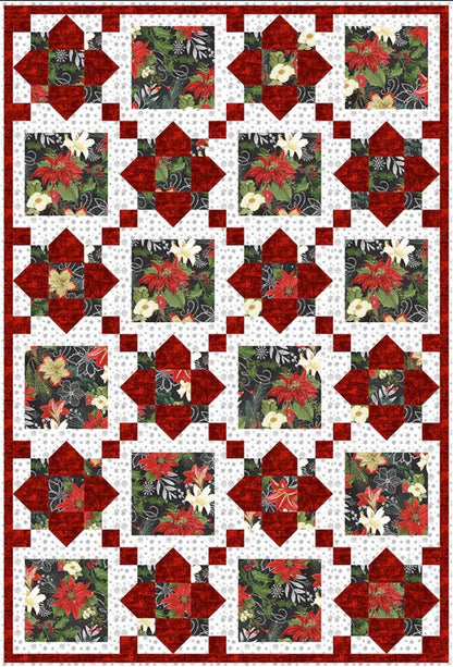 Fabric Cafe Sea Glass Quilt Pattern - Uses Only 3 Yards of Fabric Finished Size: 37.5"x55.5"