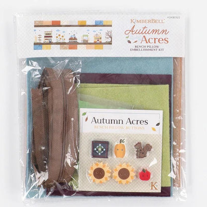 Kimberbell Autumn Acres Bench Pillow Collection (Options: Pattern Book w/Code, Embellishment Kit, Fabric Kit, Thread Set)