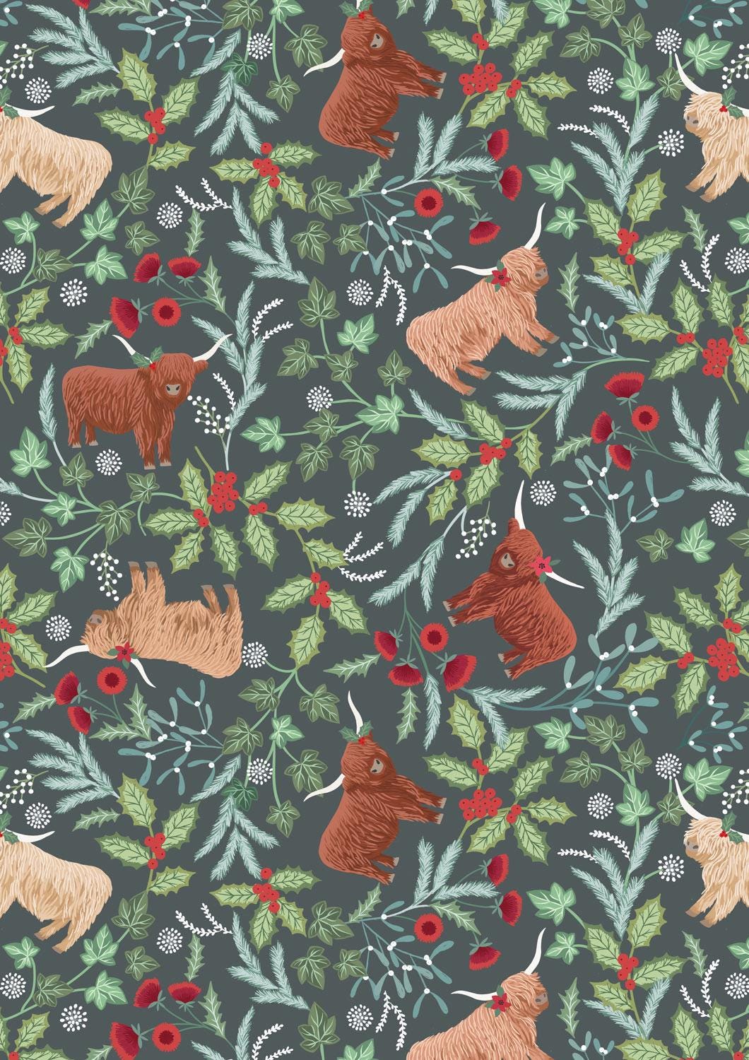 Lewis & Irene Celtic Christmas Fabric Collection Highlands on Iced Forest C130C Authentic Premium 100% Cotton Quilt Shop Quality Fabrics