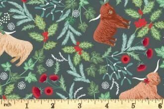 Lewis & Irene Celtic Christmas Fabric Collection Highlands on Iced Forest C130C Authentic Premium 100% Cotton Quilt Shop Quality Fabrics