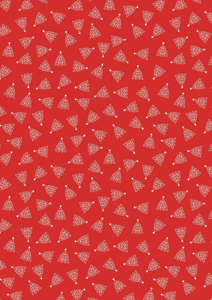 Lewis & Irene Celtic Christmas Fabric Collection Celtic Trees on Winter Red C131C Authentic Premium 100% Cotton Quilt Shop Quality Fabrics