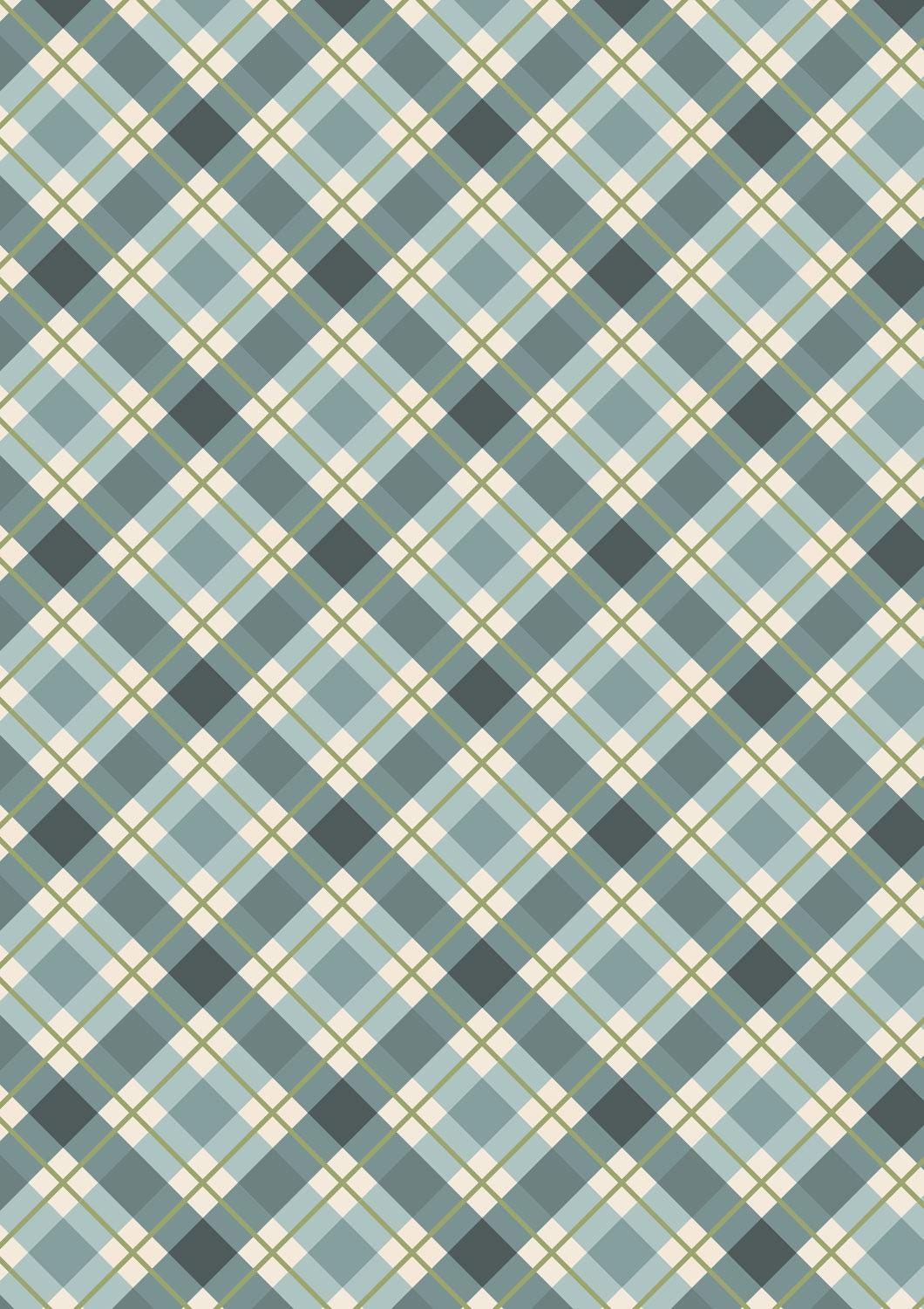 Lewis & Irene Celtic Christmas Fabric Collection Winter Blue Check C132A Authentic Premium 100% Cotton Quilt Shop Quality Fabrics