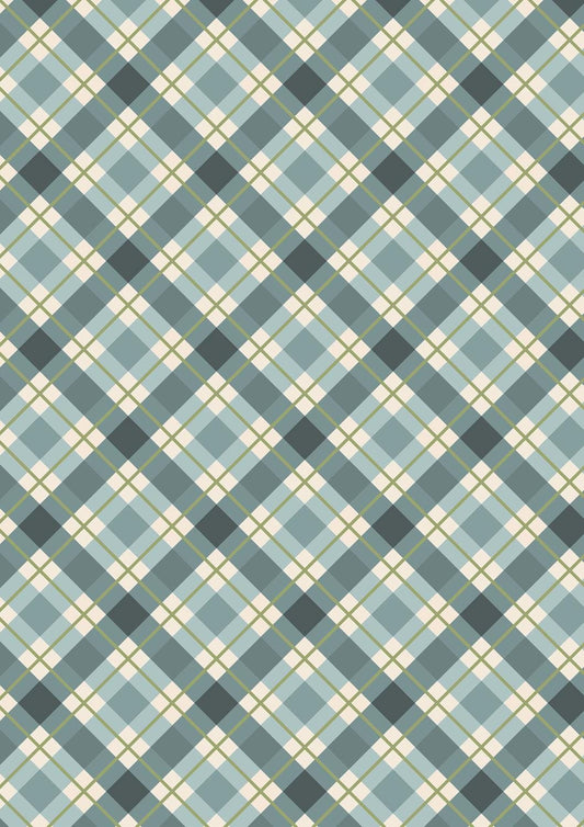 Lewis & Irene Celtic Christmas Fabric Collection Winter Blue Check C132A Authentic Premium 100% Cotton Quilt Shop Quality Fabrics