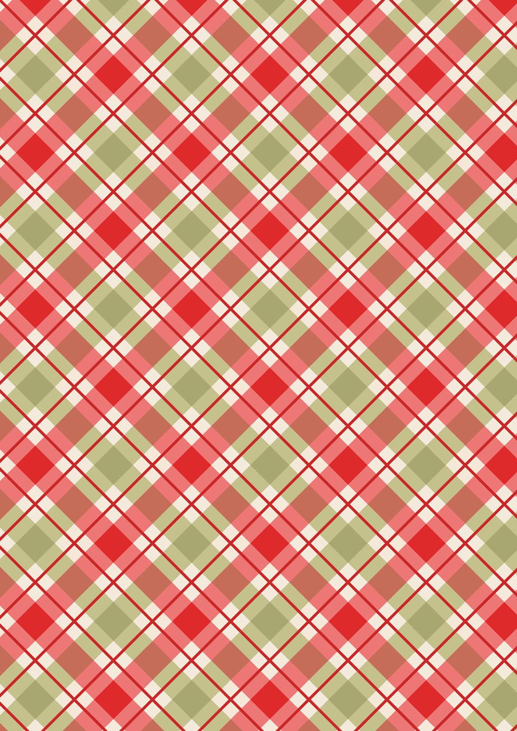 Lewis & Irene Celtic Christmas Fabric Collection Christmas Check C132C Authentic Premium 100% Cotton Quilt Shop Quality Fabrics
