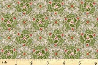 Lewis & Irene Celtic Christmas Fabric Collection Festive Celtic Leaves on Green C133B Authentic Premium 100% Cotton Fabrics