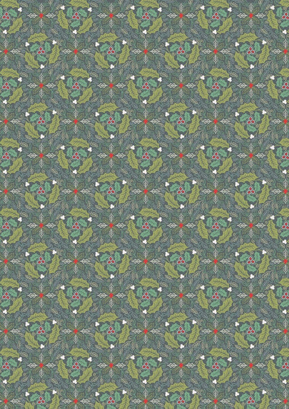 Lewis & Irene Celtic Christmas Fabric Collection Festive Celtic Leaves on Winter C133C Authentic Premium 100% Cotton Fabrics